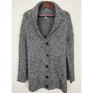 Eddie Bauer Womens XS Full Zip Knit‎ Sweater Wool Blend Gray